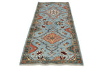 3x8 Light Blue and Green Anatolian Traditional Runner
