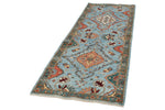 3x8 Light Blue and Green Anatolian Traditional Runner