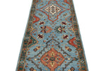 3x8 Light Blue and Green Anatolian Traditional Runner