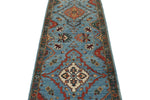 3x8 Light Blue and Green Anatolian Traditional Runner