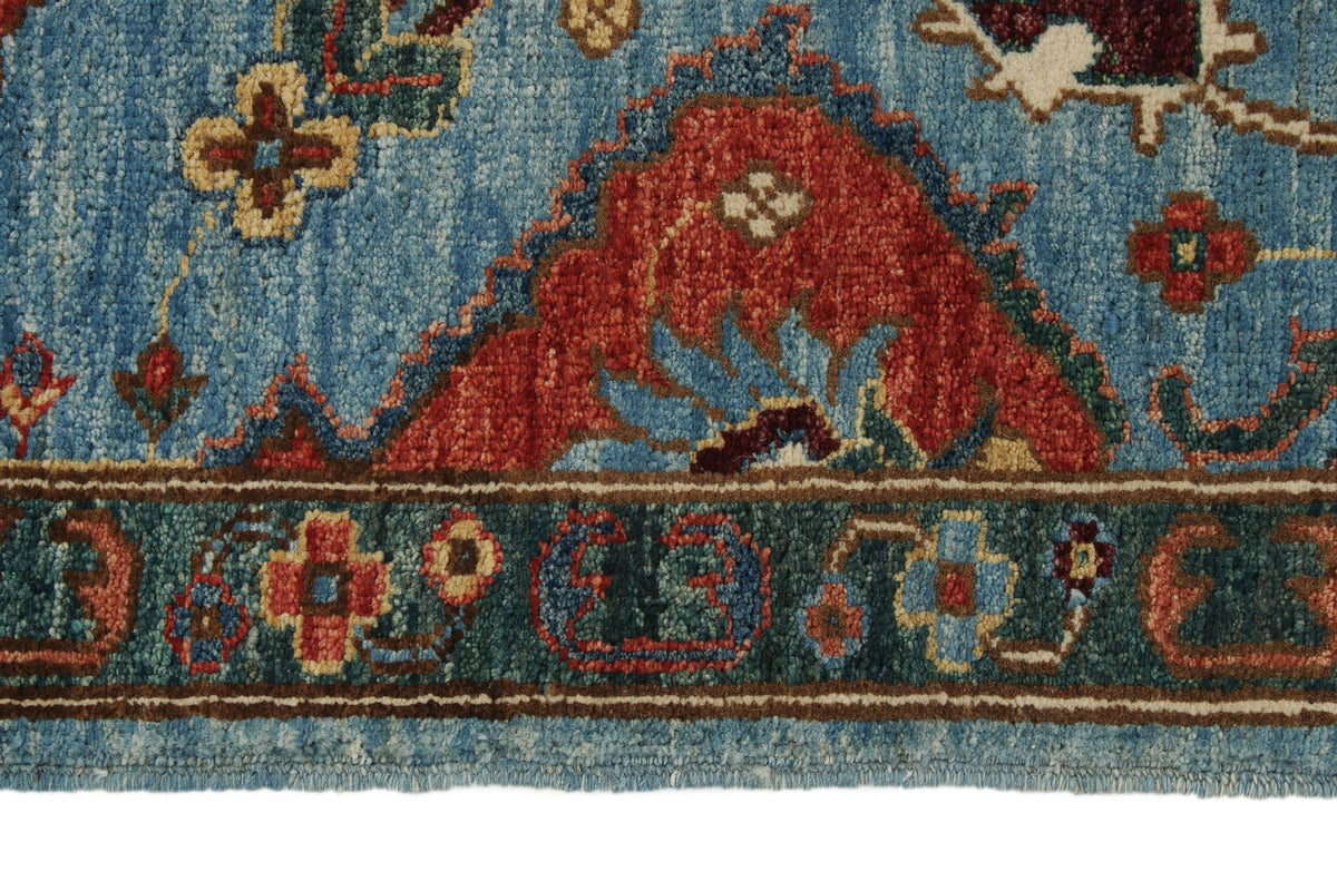 3x8 Light Blue and Green Anatolian Traditional Runner