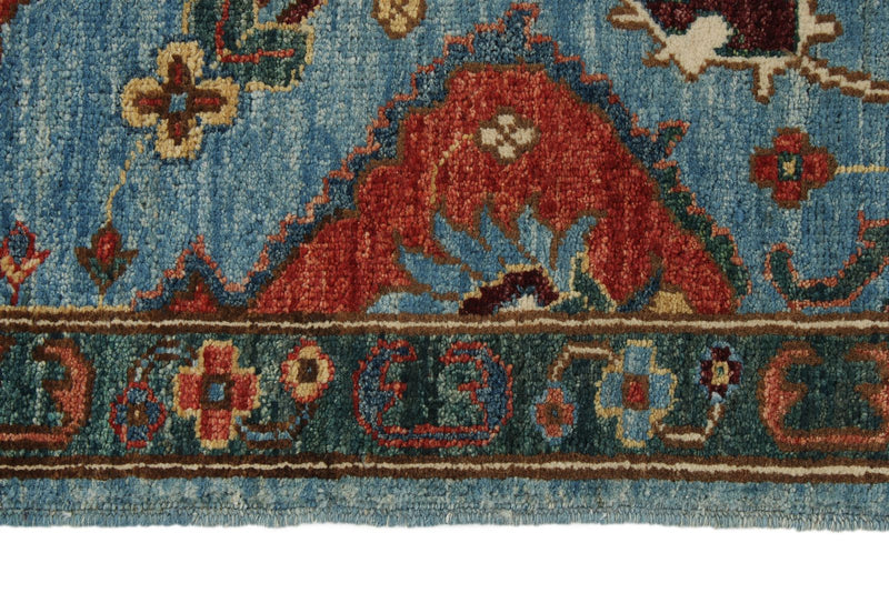 3x8 Light Blue and Green Anatolian Traditional Runner
