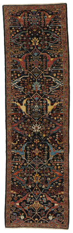 3x10 Navy and Multicolor Traditional Runner