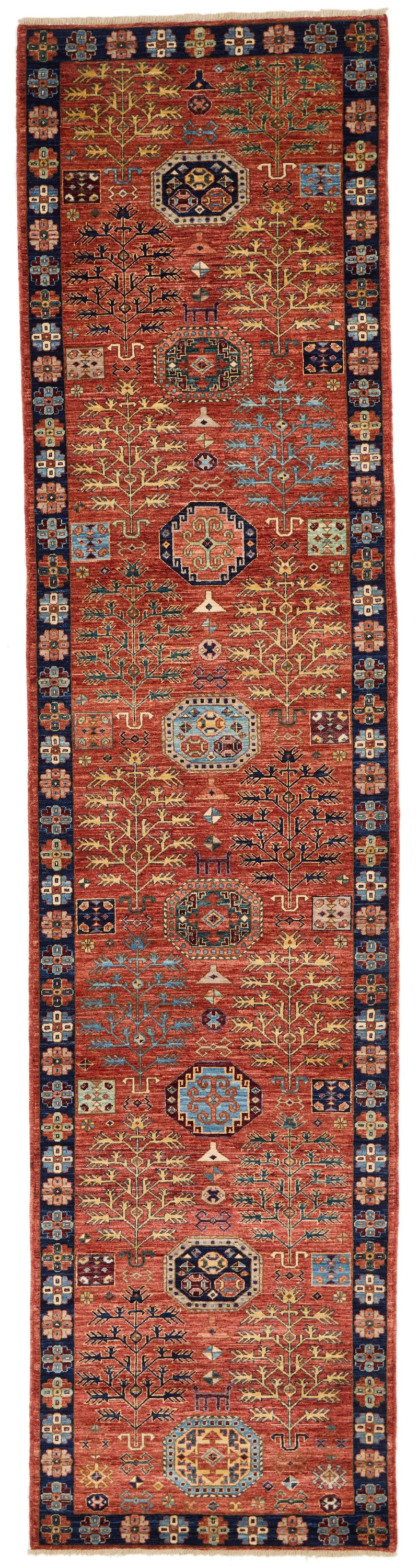 3x12 Red and Navy Traditional Runner