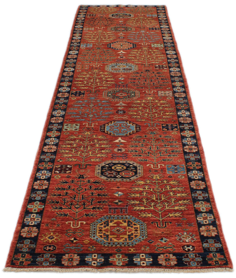 3x12 Red and Navy Traditional Runner