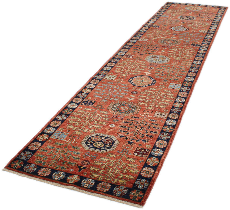 3x12 Red and Navy Traditional Runner