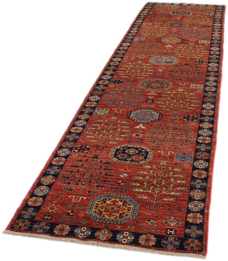 3x12 Red and Navy Traditional Runner