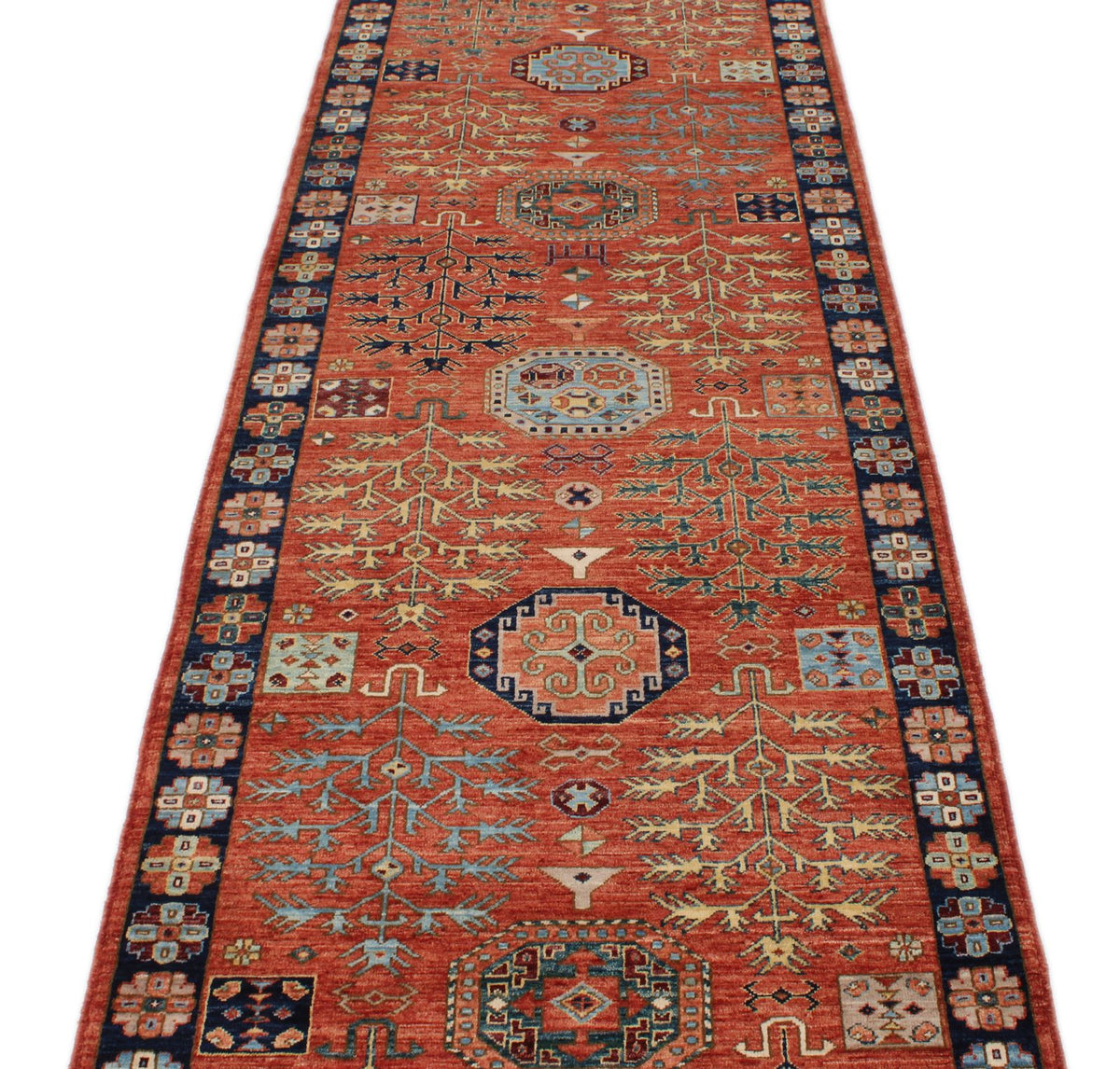 3x12 Red and Navy Traditional Runner