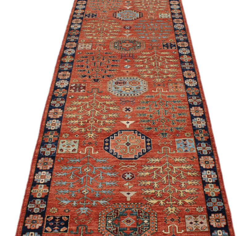3x12 Red and Navy Traditional Runner