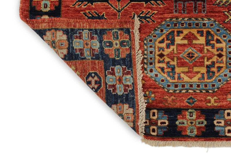 3x12 Red and Navy Traditional Runner