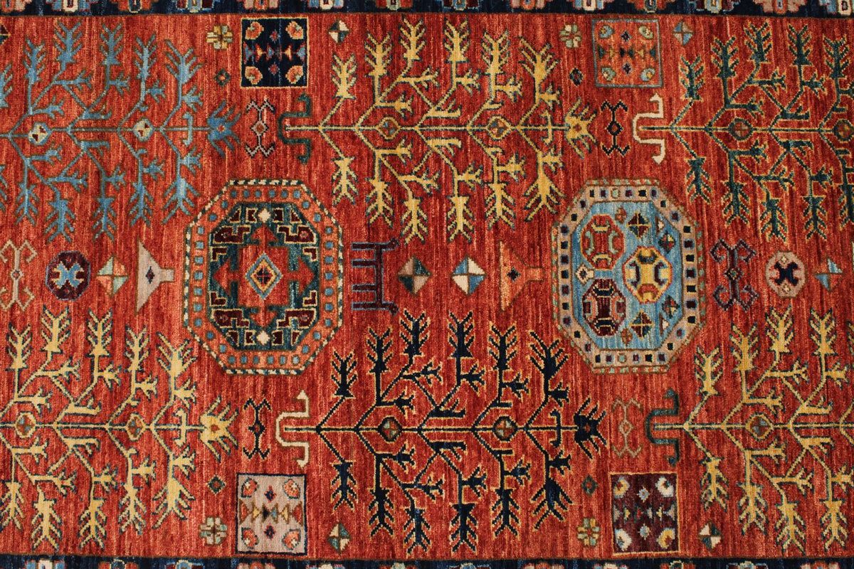 3x12 Red and Navy Traditional Runner