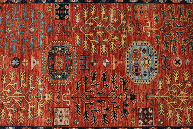 3x12 Red and Navy Traditional Runner
