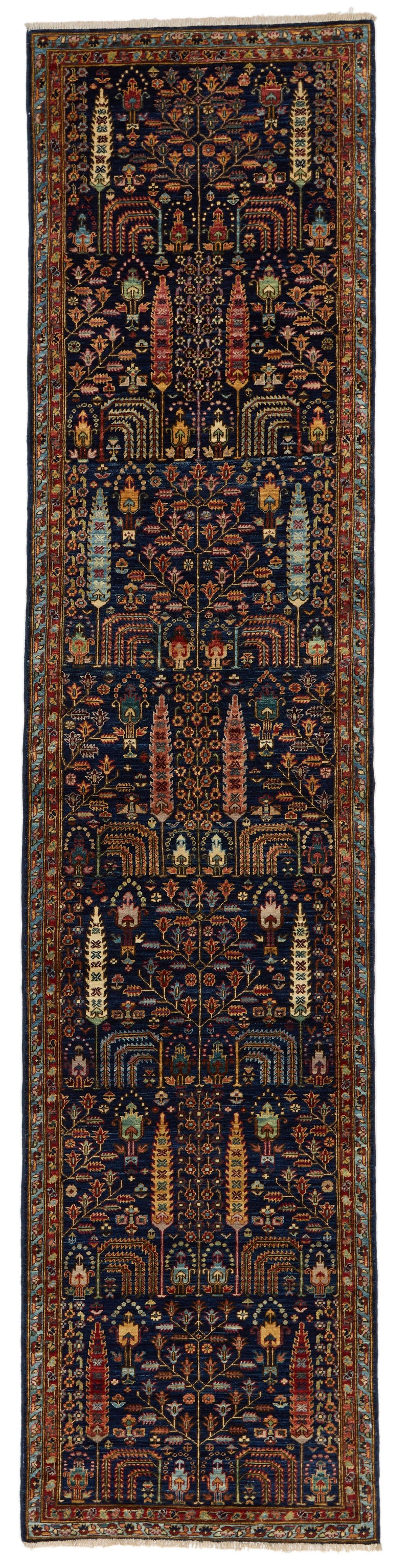 3x11 Navy and Multicolor Traditional Runner