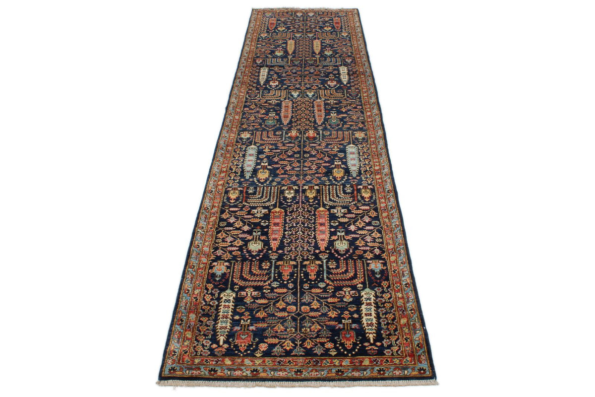 3x11 Navy and Multicolor Traditional Runner