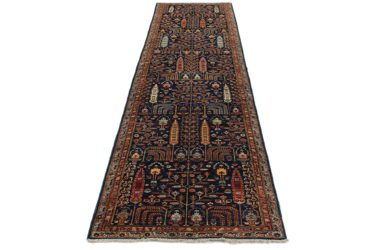 3x11 Navy and Multicolor Traditional Runner