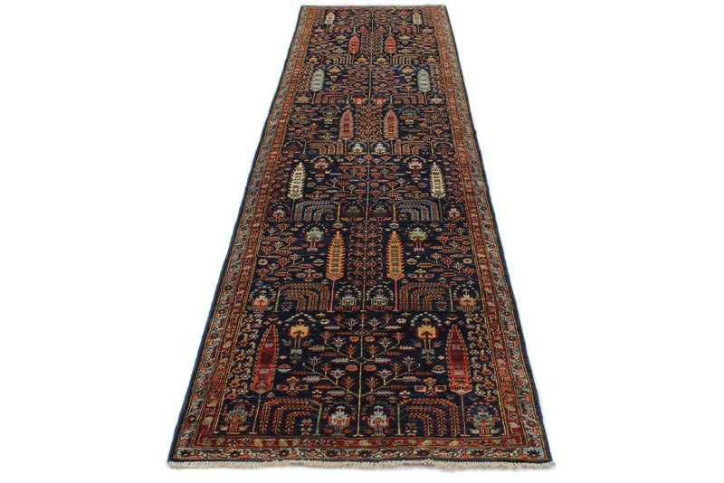 3x11 Navy and Multicolor Traditional Runner