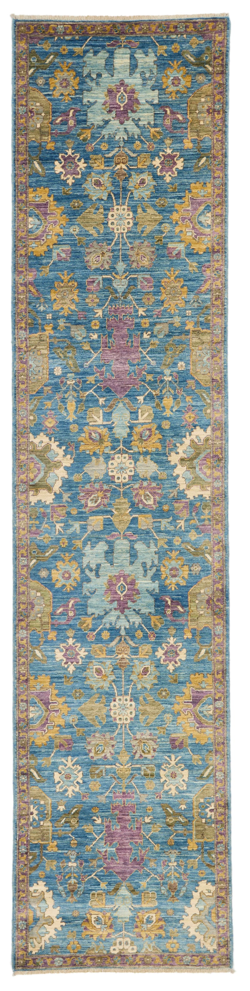 3x12 Blue and Purple Traditional Runner