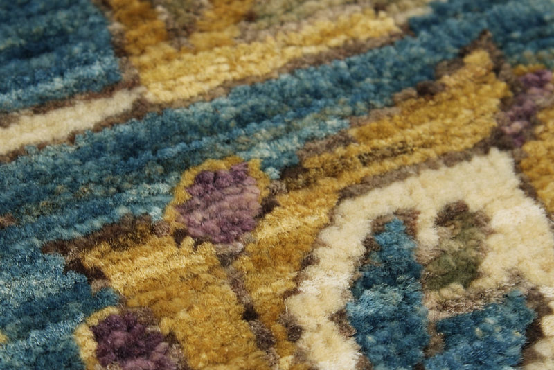 3x12 Blue and Purple Traditional Runner