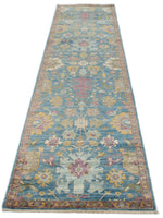 3x12 Blue and Purple Traditional Runner