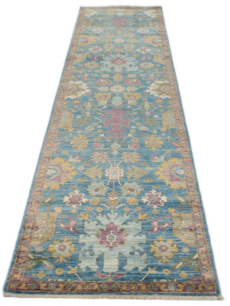 3x12 Blue and Purple Traditional Runner