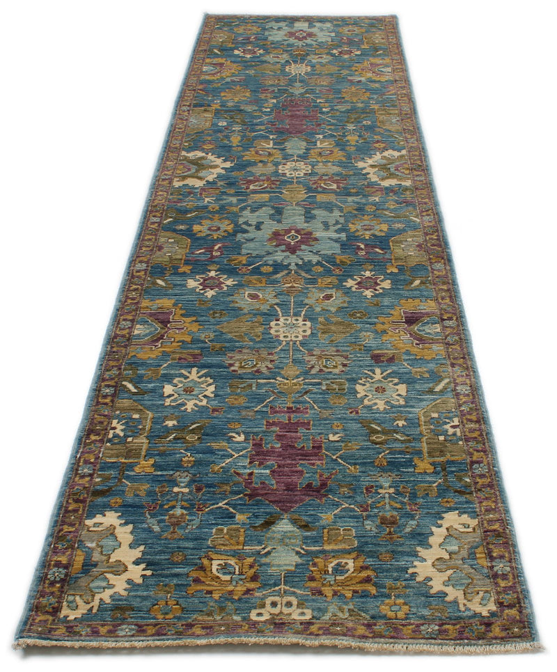 3x12 Blue and Purple Traditional Runner