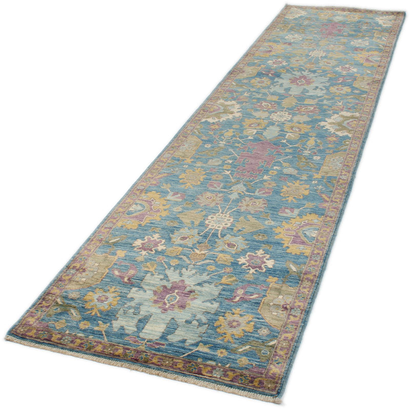 3x12 Blue and Purple Traditional Runner
