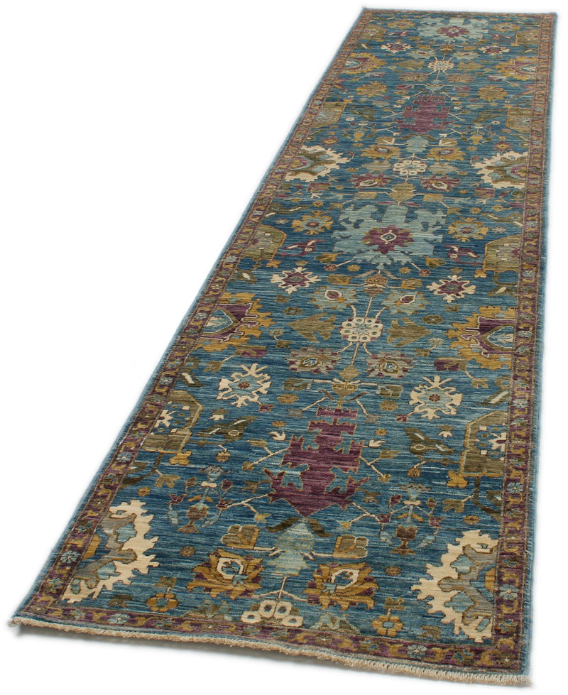 3x12 Blue and Purple Traditional Runner