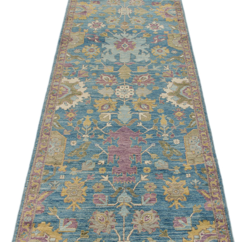 3x12 Blue and Purple Traditional Runner