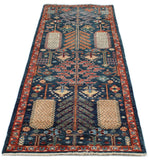 3x8 Navy and Rust Anatolian Traditional Runner