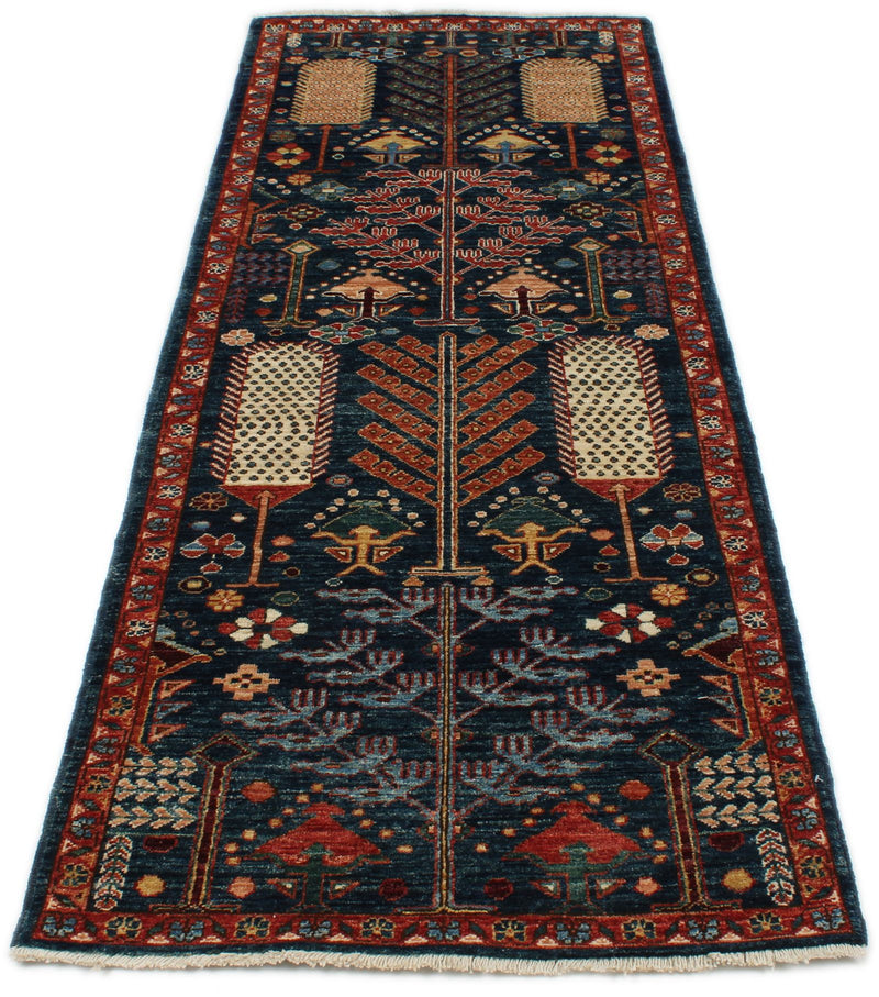 3x8 Navy and Rust Anatolian Traditional Runner