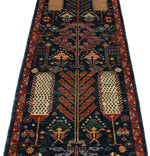 3x8 Navy and Rust Anatolian Traditional Runner