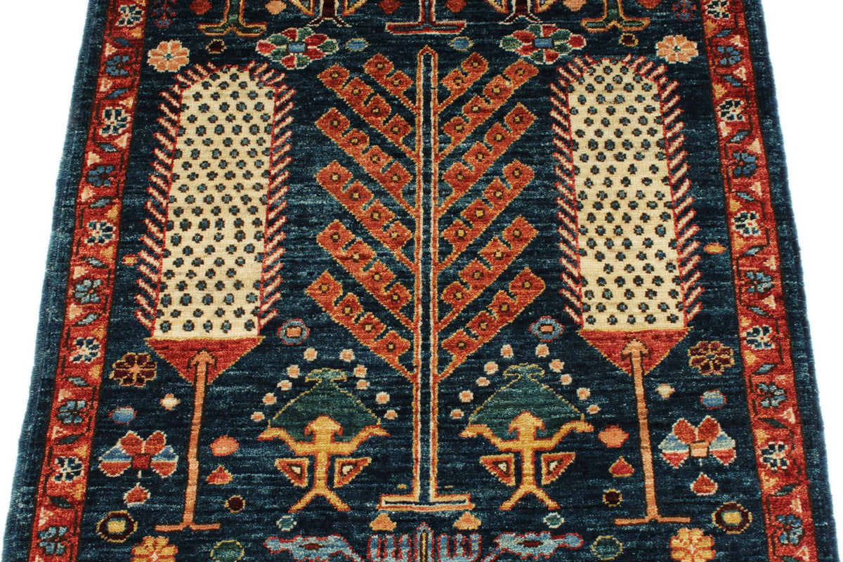 3x8 Navy and Rust Anatolian Traditional Runner