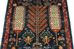 3x8 Navy and Rust Anatolian Traditional Runner