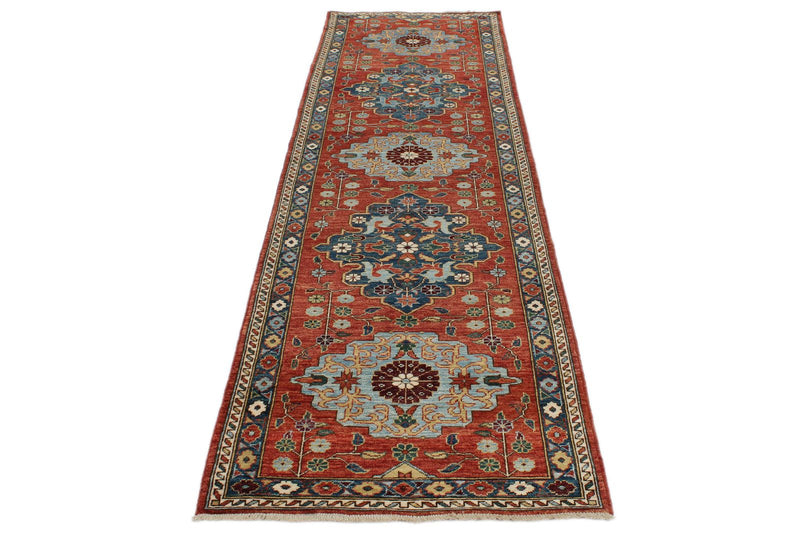 3x10 Red and Navy Anatolian Traditional Runner