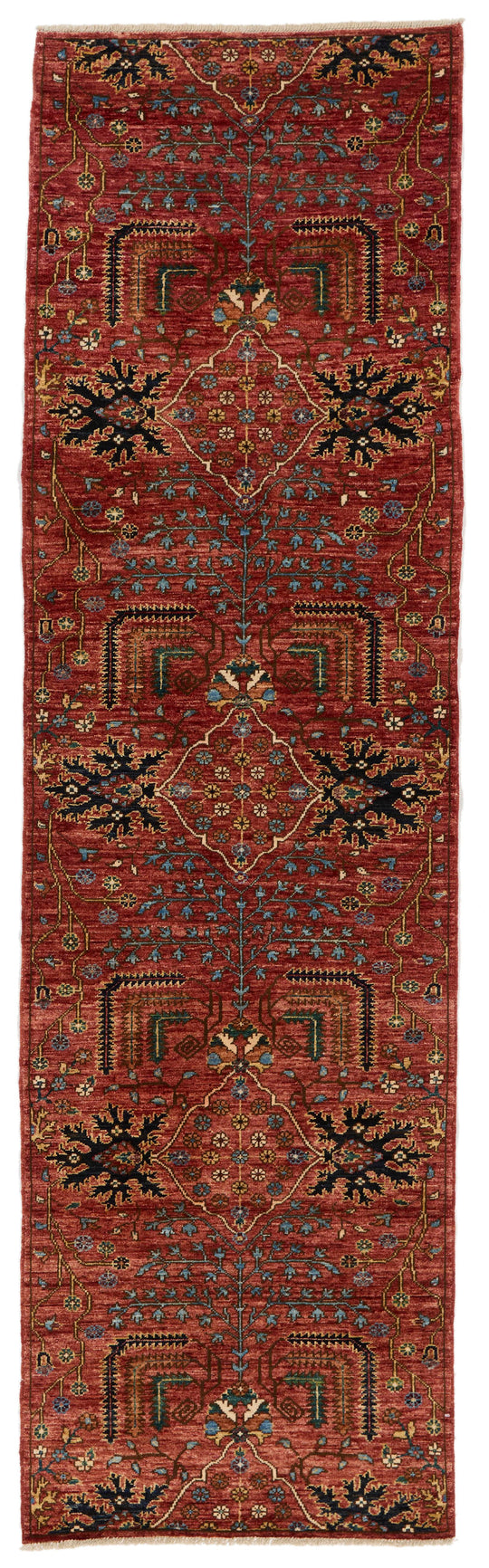 3x10 Red and Multicolor Anatolian Traditional Runner