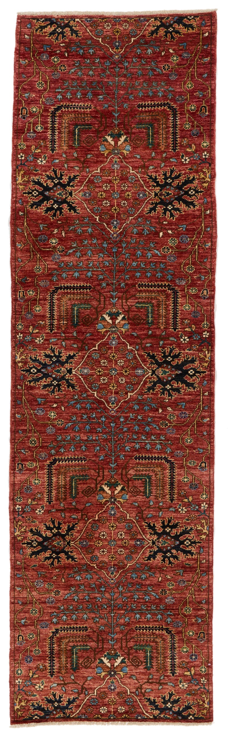 3x10 Red and Multicolor Anatolian Traditional Runner