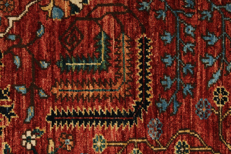 3x10 Red and Multicolor Anatolian Traditional Runner