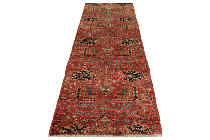 3x10 Red and Multicolor Anatolian Traditional Runner