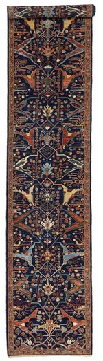 3x15 Navy and Rust Traditional Runner