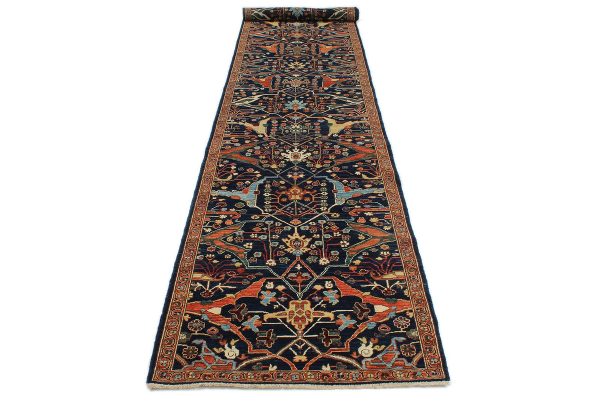3x15 Navy and Rust Traditional Runner