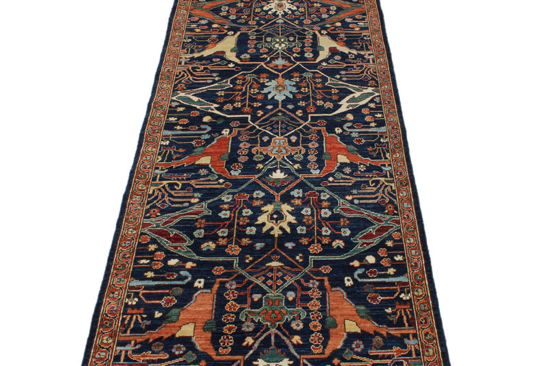 3x15 Navy and Rust Traditional Runner