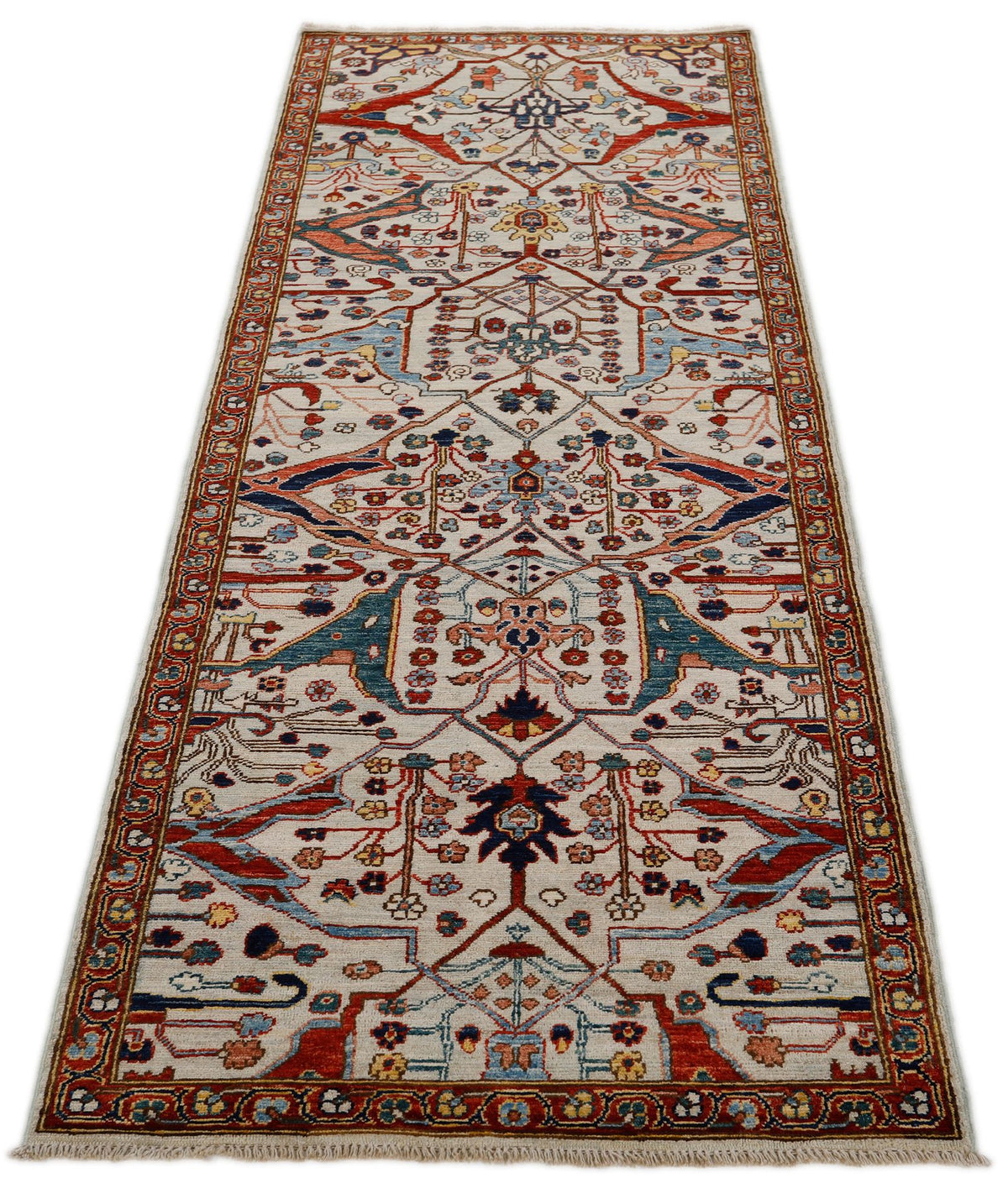 3x8 Gray and Multicolor Traditional Runner