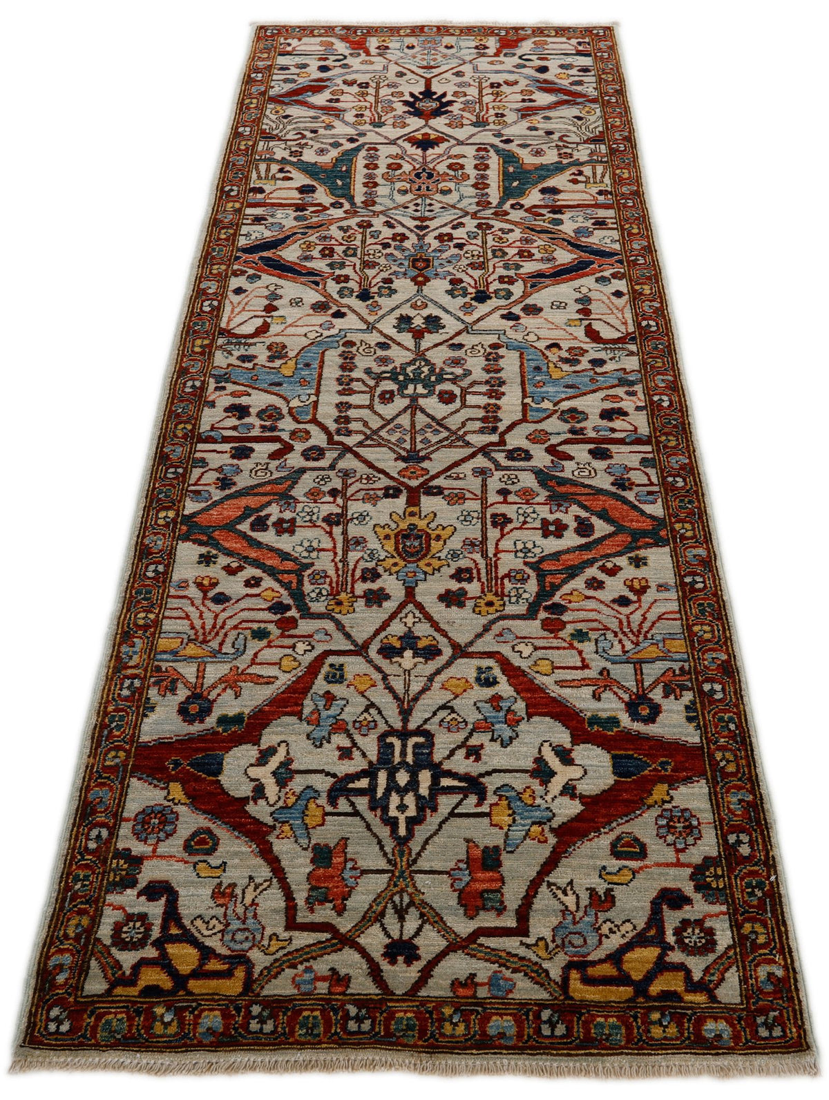 3x8 Gray and Multicolor Traditional Runner