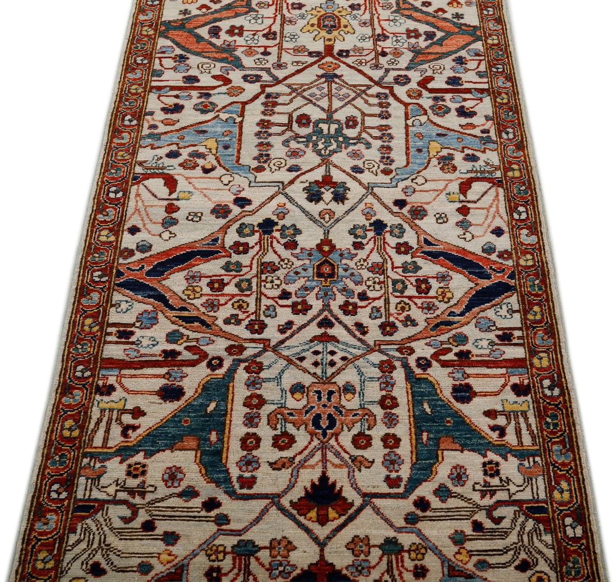 3x8 Gray and Multicolor Traditional Runner