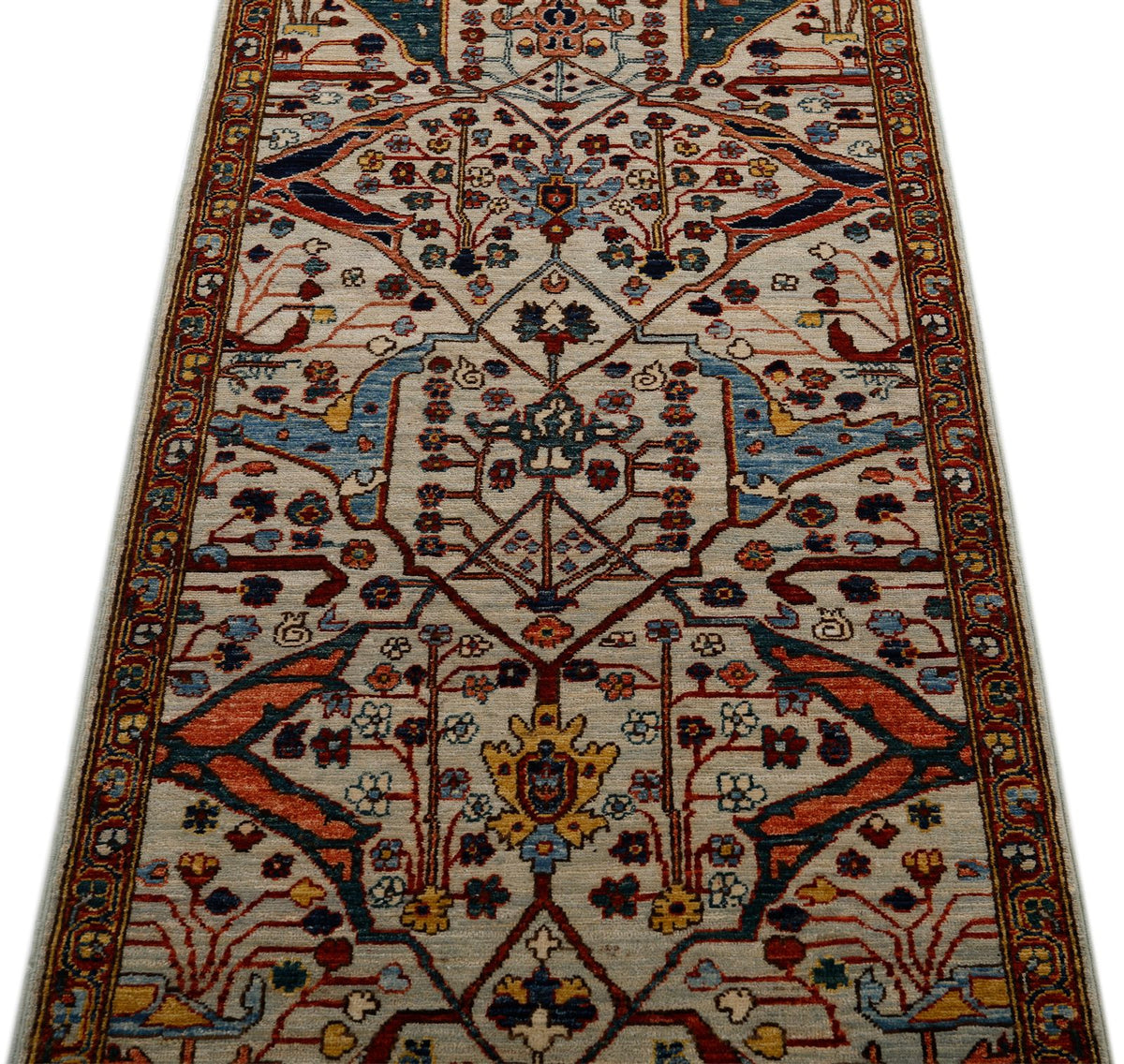 3x8 Gray and Multicolor Traditional Runner