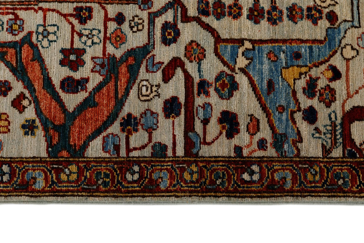 3x8 Gray and Multicolor Traditional Runner