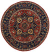 7x7 Red and Navy Anatolian Traditional Rug