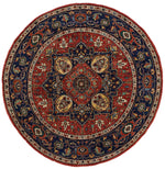 7x7 Red and Navy Anatolian Traditional Rug