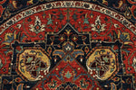 7x7 Red and Navy Anatolian Traditional Rug