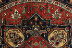 7x7 Red and Navy Anatolian Traditional Rug